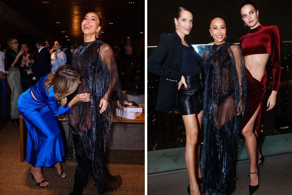 Sabrina Sato ganha beijo na barriga de Ticiane Pinheiro e posa com Barbara Fialho e Schayder Moura