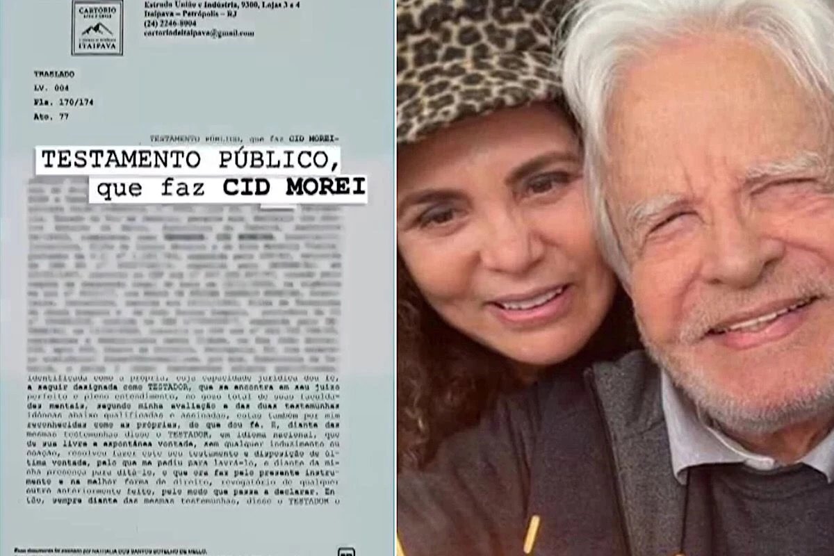A viúva de Cid Moreira herda uma fortuna de um milhão de dólares e seus filhos ficam sem um tostão; o testamento é publicado