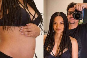 Com a barriga cada dia maior, Lucy Ramos faz uma descoberta após 18 anos de casamento com o ator Alma Gêmea