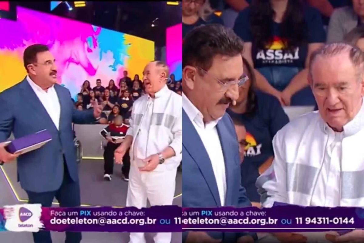Ratinho não aguenta ver Renato Aragão no SBT e explica o que aconteceu entre eles no vestiário