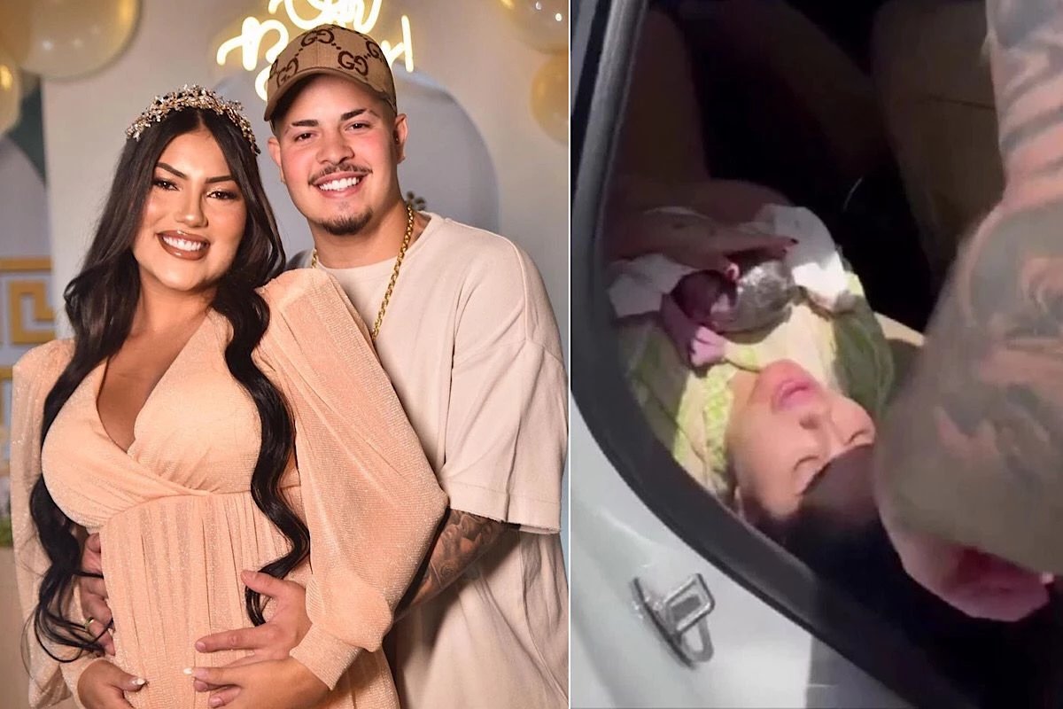 Filho de Jottapê e Estefany Boro nasce no carro a caminho da maternidade: ‘Não queria esperar’