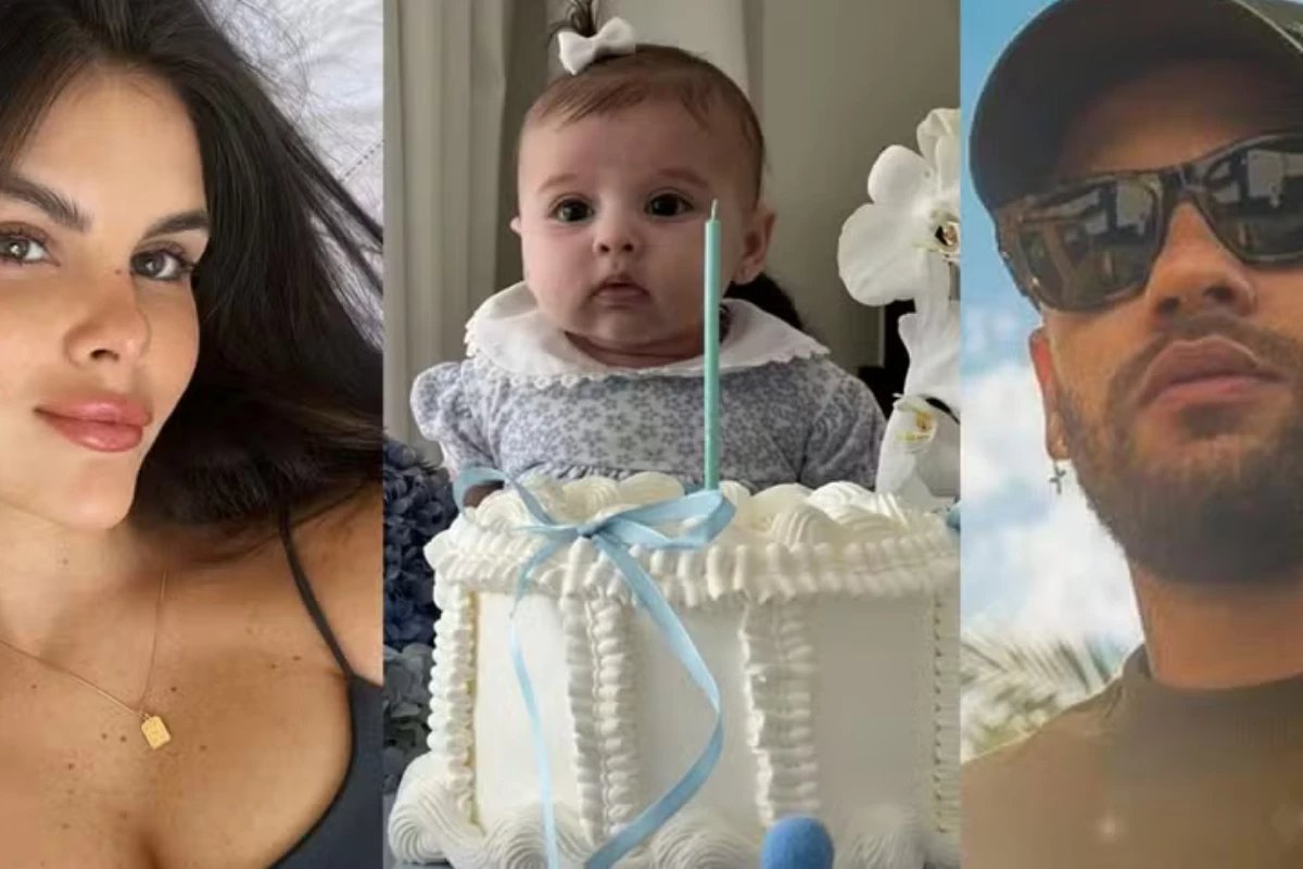 Helena, filha de Neymar Jr. e Amanda Kimberlly, completa 4 meses com festa charmosa