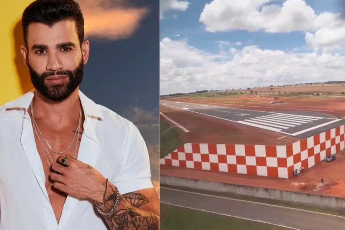 Gusttavo Lima pede sigilo no rastreamento de seu avião e mostra aeródromo particular em Goiânia