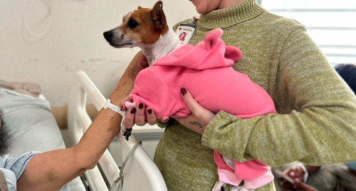 Terapia PET: Dr. Jayme Santos Neves State Hospital recebe visitantes ilustres