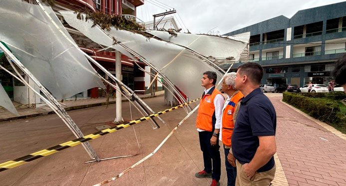 Estado e município unem forças na reconstrução de Muñiz Freire após forte tempestade