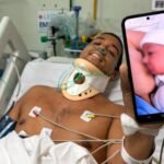 Hospital Estadual Sílvio Avidos promove videochamada para policial internado conhecer sua filha