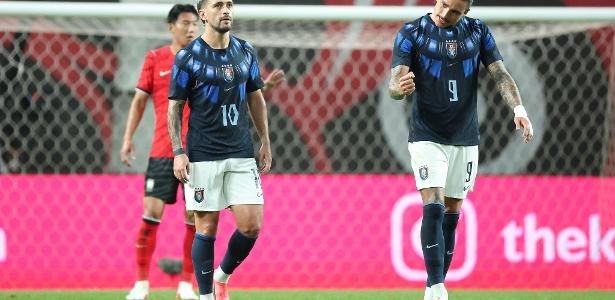 Arrascaeta, do Uruguai, em jogo amistoso contra a Coreia do Sul