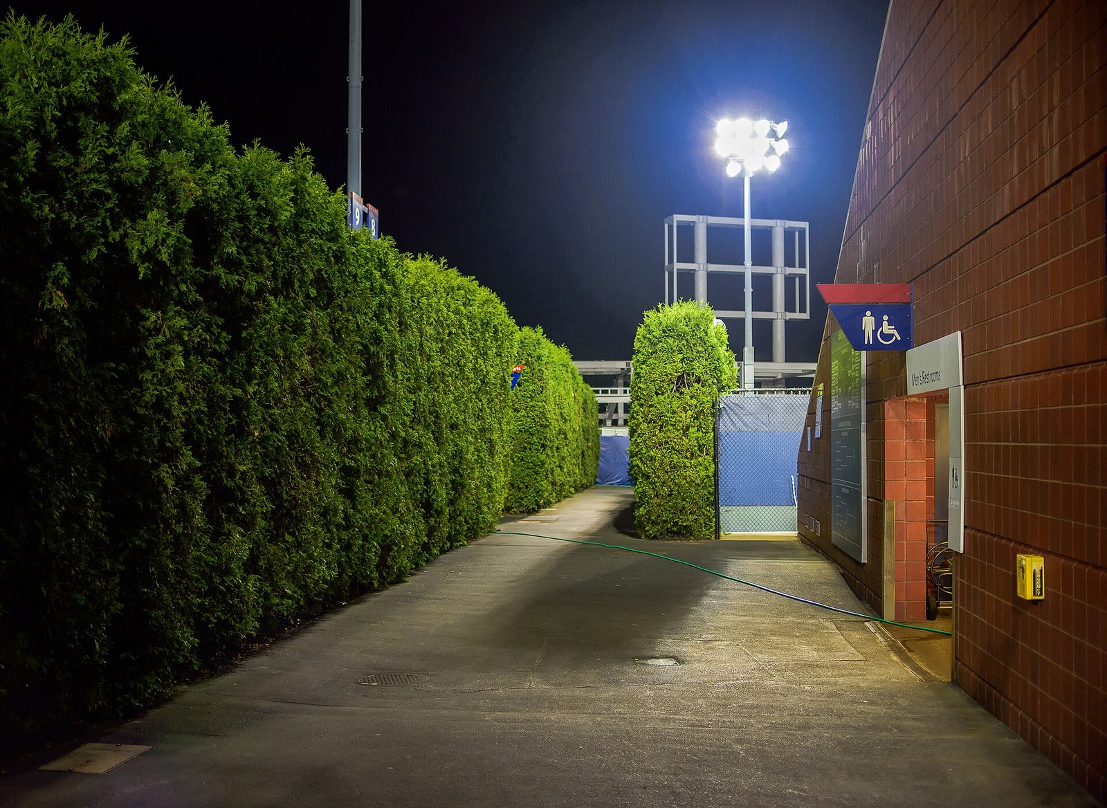 2015 US Open Tennis - Tournament - Late at Night, the Walkway Near Courts 8 and 9