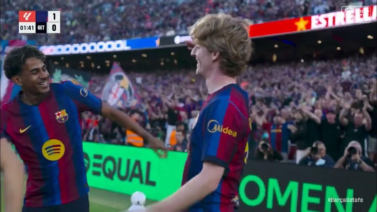 GOL DO BARCELONA! ANTHONY GORDON ABRE O PLACAR CONTRA O GETAFE LOGO NO COMECINHO DO JOGO