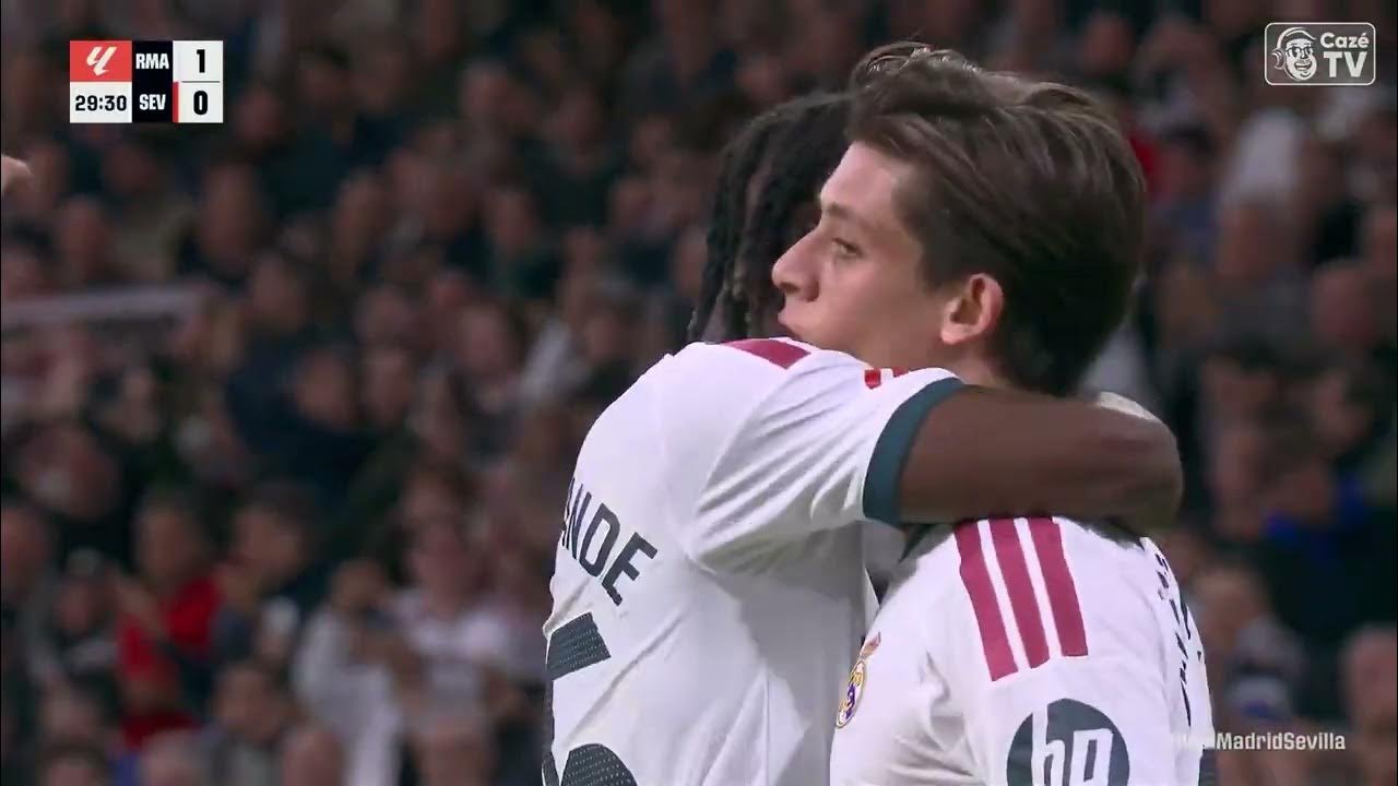 GOL DO REAL MADRID NO SEVILLA! ARDA GÜLER ABRE O PLACAR NO ÂNGULO EM CONTRA-ATAQUE