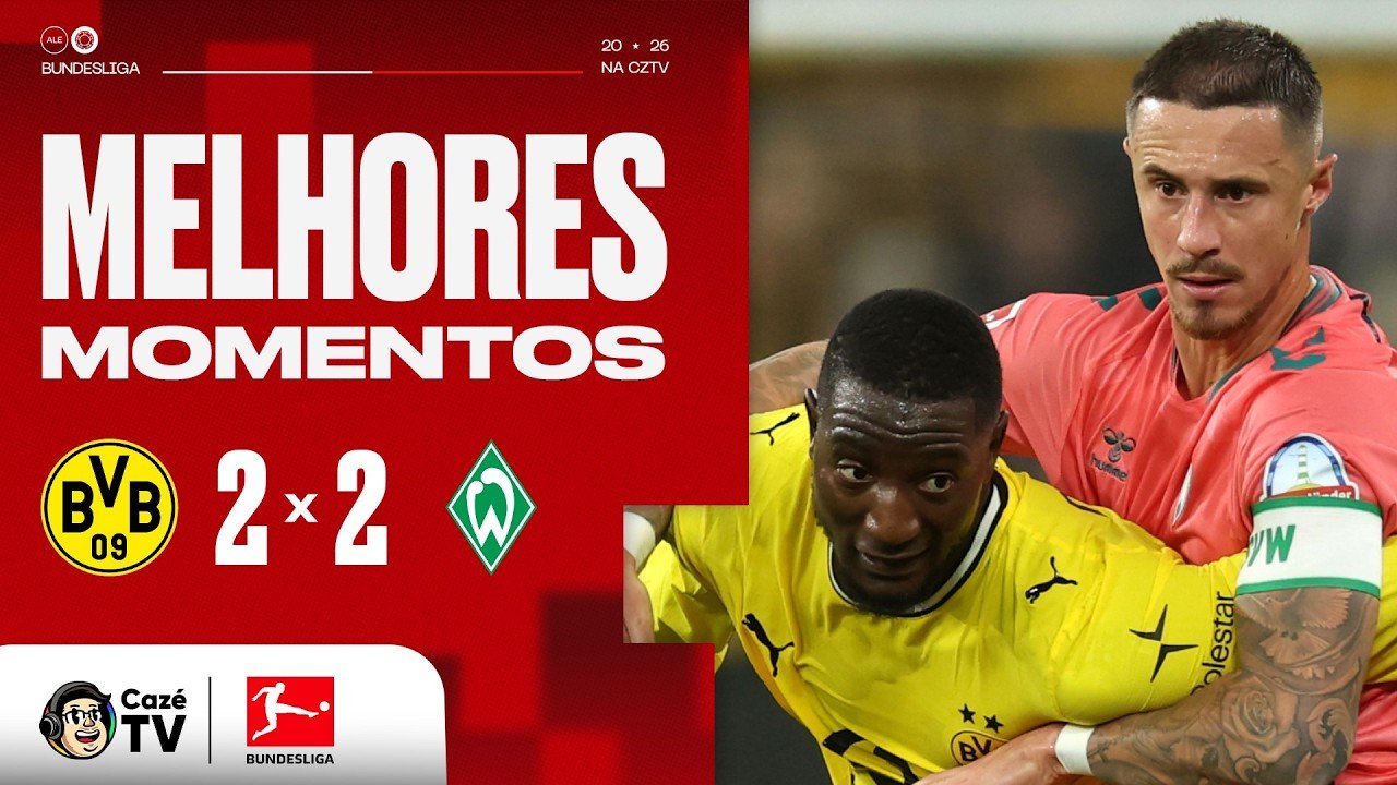 MELHORES MOMENTOS: BORUSSIA DORTMUND 2 X 2 WERDER BREMEN | BUNDESLIGA 26/27 | 5ª RODADA