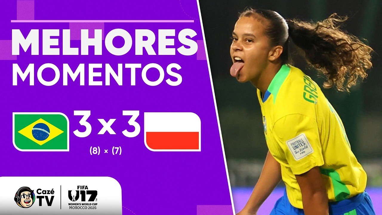 MELHORES MOMENTOS: BRASIL 3 X 3 POLÔNIA | COPA DO MUNDO FEMININA SUB-17 2026 | OITAVAS DE FINAL