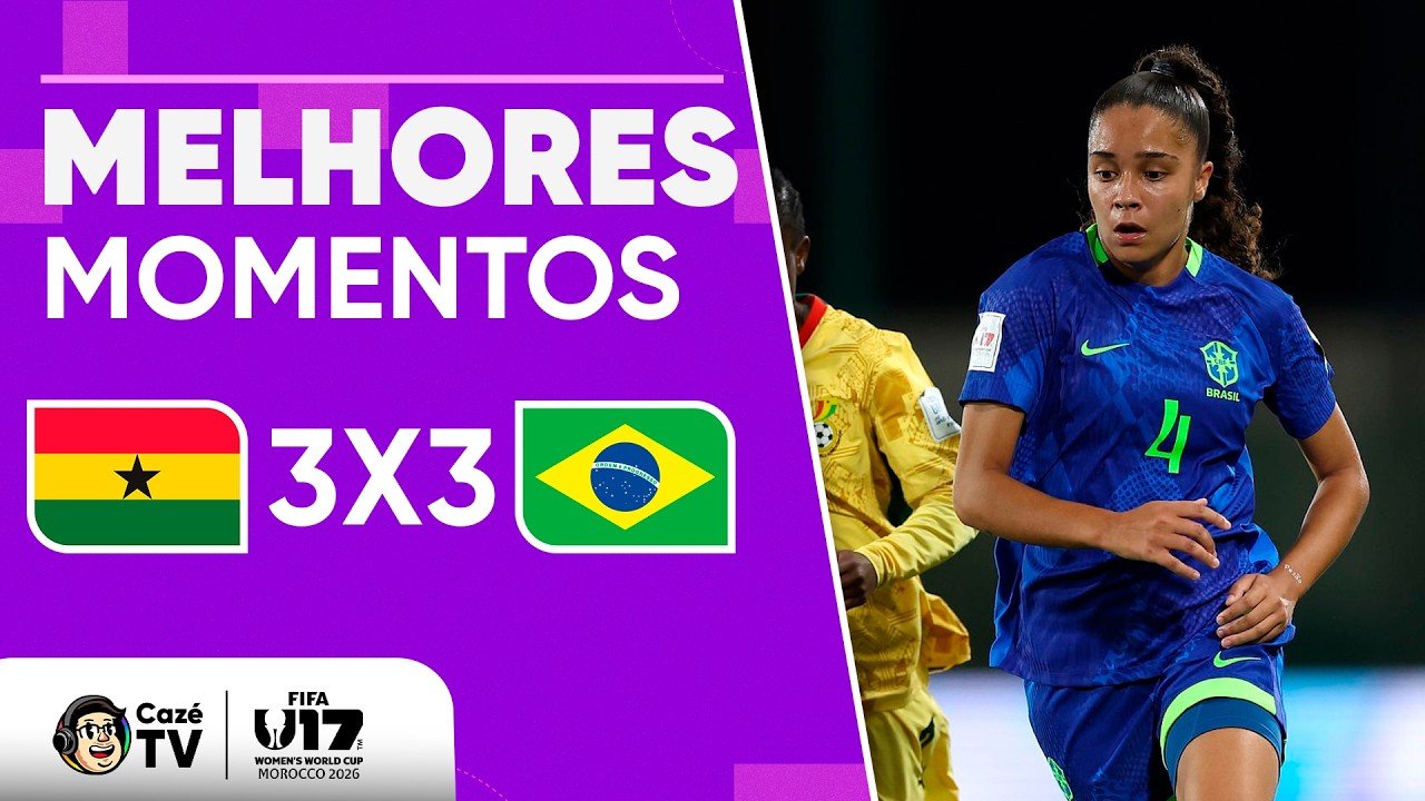 MELHORES MOMENTOS: GANA 3 X 3 BRASIL | COPA DO MUNDO FEMININA SUB-17 FIFA 2026 | 2ª RODADA