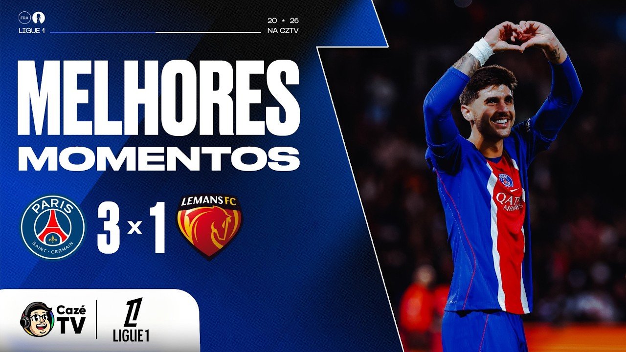 MELHORES MOMENTOS: PSG 3 X 1 LE MANS | LIGUE 1 26/27 | 6ª RODADA | 10/10/26