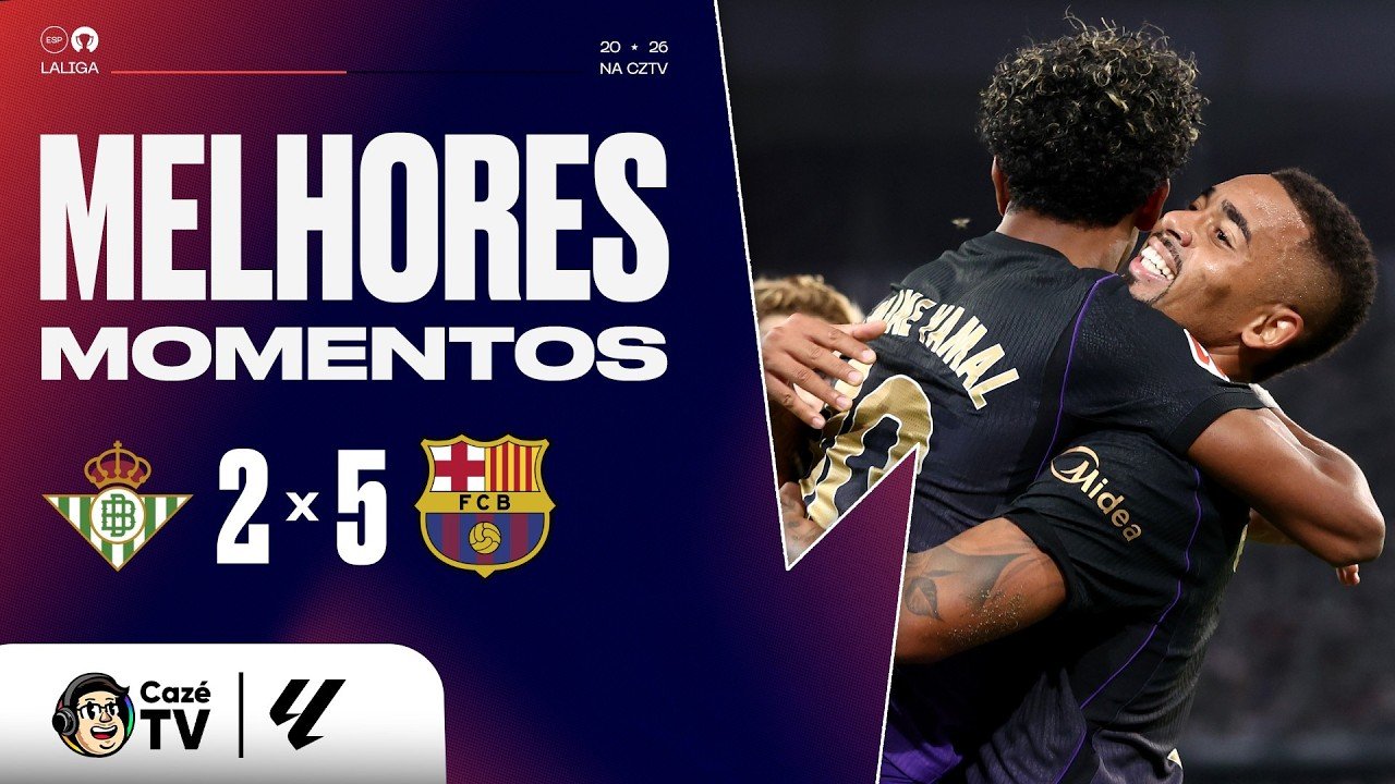 MELHORES MOMENTOS: REAL BETIS 2 X 5 BARCELONA | LALIGA 26/27 | 9ª RODADA