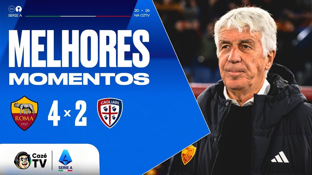 MELHORES MOMENTOS: ROMA 4 X 2 CAGLIARI | SÉRIE A ITALIANA 26/27 | 9ª RODADA