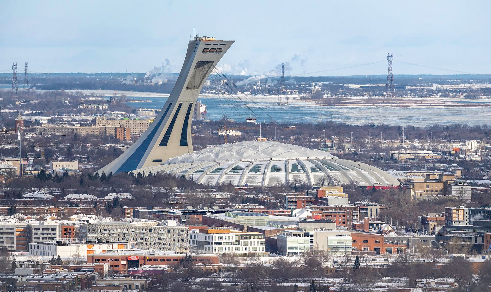 Aerial view of Olympic Stadium of Montreal