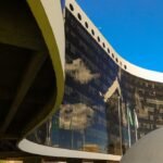 Sede do Tribunal Superior Eleitoral, em Brasília, vista de baixo