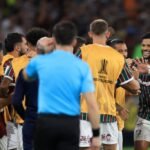 Time do Fluminense celebra gol contra o Platense, pela Libertadores 2026 (Foto: Buda Mendes/Getty Images)