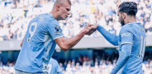 Haaland foi o autor do gol da vitória do Manchester City contra o Coventry pela Premier League