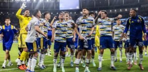 Jogadores do Boca Juniors comemoram classificação contra o Vasco para a final da Sul-Americana