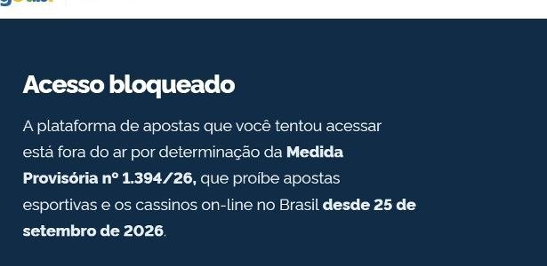 Página do governo é o destino do redirecionamento da Sportingbet