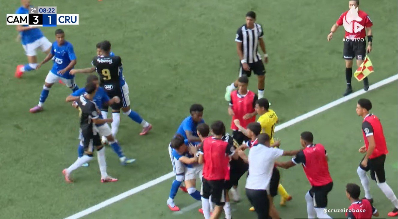 Atlético-MG x Cruzeiro: final do Mineiro sub-20 tem briga generalizada e cinco expulsões; assista