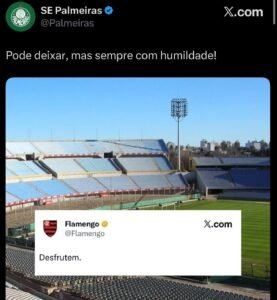 Palmeiras provoca Flamengo após eliminação na Libertadores